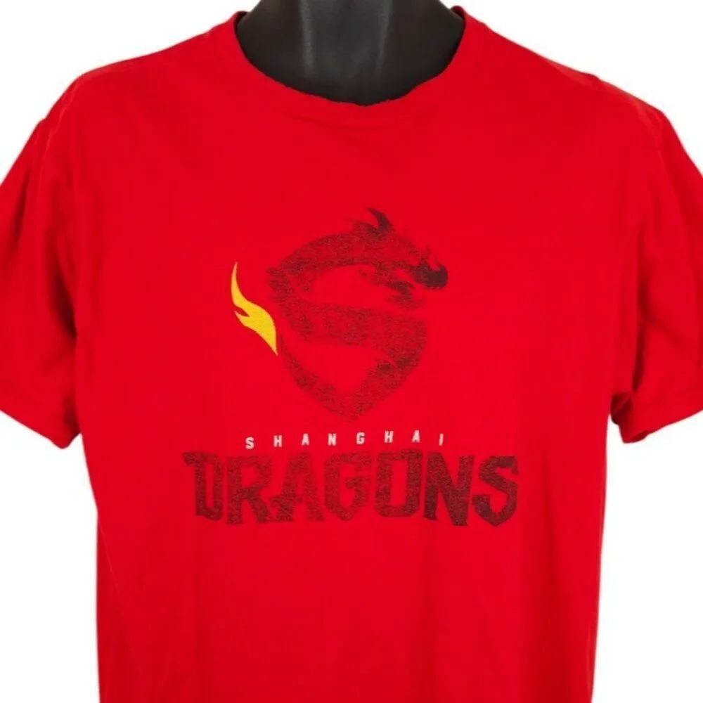 Shanghai Dragons T Shirt Mens Size Large Red Overwatch League Esports Activision